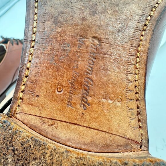 Church's Custom Grade Men Size 10.5D Brown Leather Cap Toe Oxford Dress Shoes - Picture 11 of 12